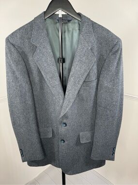 Kuppenheimer Men's Grey Herringbone Wool Sport Coat 100% Wool USA